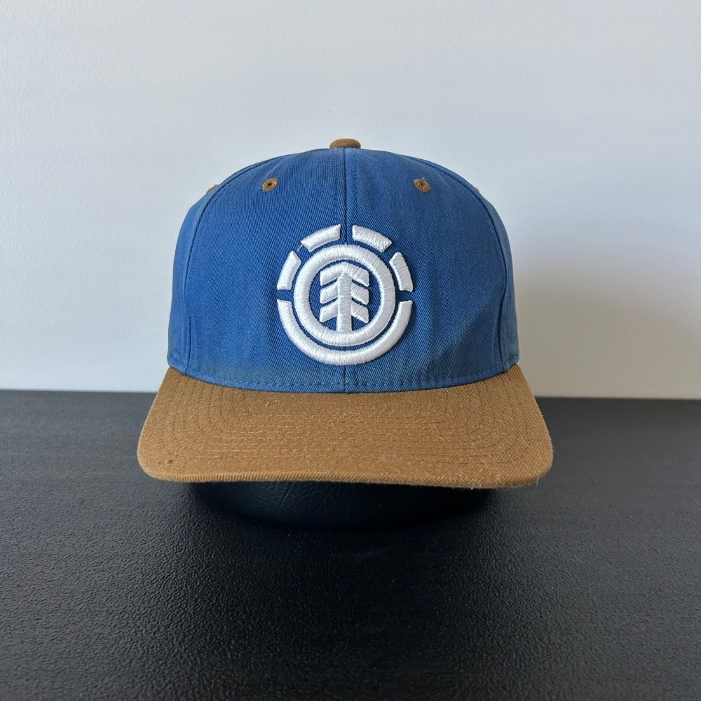 Vintage Element Hat Cap Snap Back Adjustable Blue Brown Skater Surfer Logo Adult
